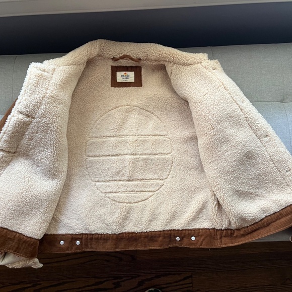 Marine Layer brown Sherpa-lined corduroy jacket size XS - Picture 2 of 5